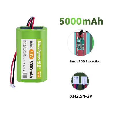 Picture of Doublepow PCB Protected 1S2P Lithium-ion  2x18650  3.7V  5000mAh Rechargeable Battery Pack - 1 Piece ( Light green )