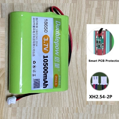 Picture of Doublepow PCB Protected 1S3P 3x18650 3.7V 10500mAh Li-ion Lithium Battery Pack - 1 Piece ( Light green )