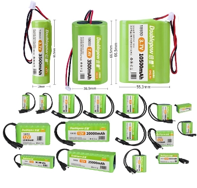 Picture of Doublepow PCB Protected 1S3P 3x18650 3.7V 10500mAh Li-ion Lithium Battery Pack - 1 Piece ( Light green )