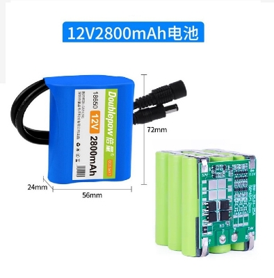 Picture of Doublepow PCB Protected 12V  3x18650  2800mAh 3S3P Li ion Rechargeable Lithium Battery Pack with BMS and DC Input Connector - 1 Piece ( Blue )
