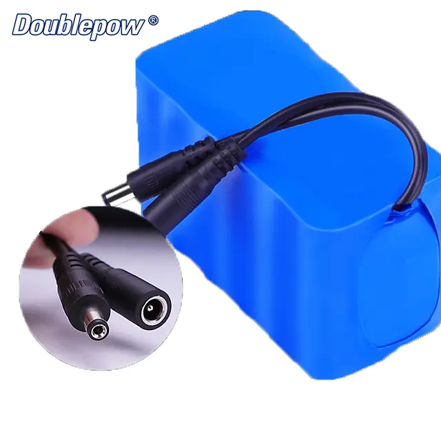 Picture of Doublepow PCB Protected 12V  3x18650  2800mAh 3S3P Li ion Rechargeable Lithium Battery Pack with BMS and DC Input Connector - 1 Piece ( Blue )