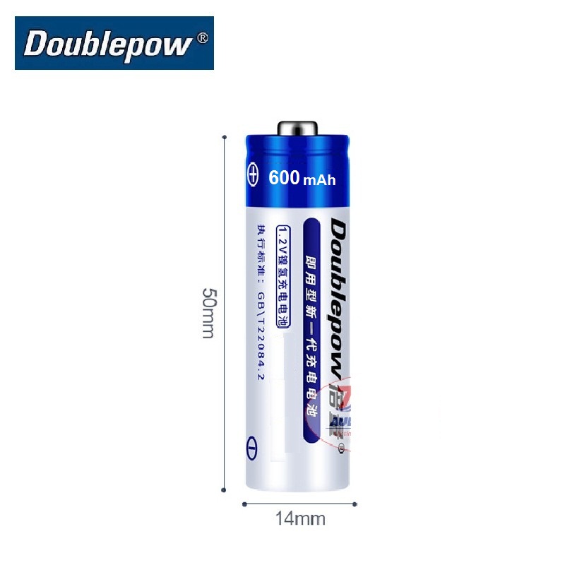 Picture of Doublepow AA Size 1.2V 600mAh Ni-MH Rechargeable Battery for Trimmer/Hair Clipper Machine, Toys etc - 2 Pieces ( Blue )