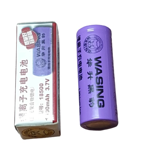 Picture of 18500 3.7V 1400mAh WASING Rechargeable Lithium ion Battery (Point Top) -1 piece ( Violet )