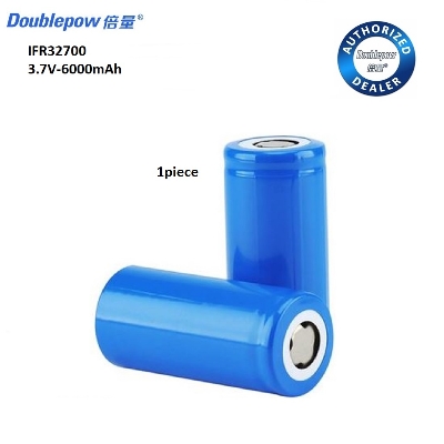 Picture of Doublepow Authentic 32700 6Ah LiFePO4 Battery Cell 32650 3.2V 6000mAh Energy Storage Home Use Power Tools Golf Carts LFP Battery (Flat Top)- 1 piece ( Blue )