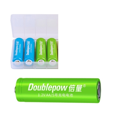 Picture of Doublepow AA Size 1.2V 1300mAh Ni-MH Rechargeable Multi-color Batteries for Solar Lights, Garden Lights, Remotes, Power Tools, Toys, Flashlights etc - 4 Pieces pack ( Multicolor )