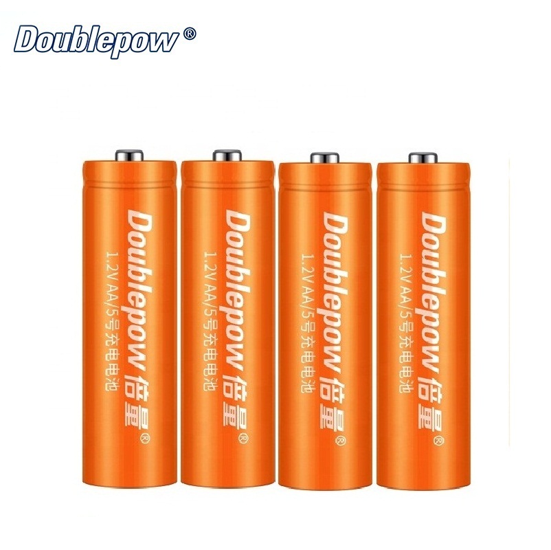 Picture of Doublepow AA Size 1.2V 1300mAh Ni-MH Rechargeable Multi-color Batteries for Solar Lights, Garden Lights, Remotes, Power Tools, Toys, Flashlights etc - 4 Pieces pack ( Multicolor )