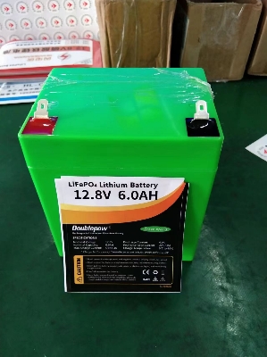 Picture of Doublepow 12V 6Ah Lithium Iron Phosphate LiFePO4 Battery 6Ah LFP for Golf Carts, Rechargeable Fan, Forklift, Energy Storage, Power Tools, Boats, Electric Vehicle, E-bike, Lighting, etc 12.8V LFP - 1 Piece ( Green )