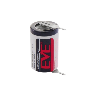 Picture of EVE ER14250 (LS14250 instead usable)1/2AA 3.6V 1200mAh Li-SOCl2 Battery with Pins for Water Meter, Electricity Meter, Gas Meter, Automatic Meter Reading, Medical Electronics, Memory Backup etc - 1 Piece ( Multicolor )