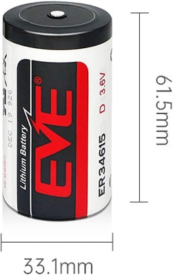 Picture of EVE ER34615 3.6V Lithium D Size Battery (Can be used instead of SAFT LS 33600 D size 3.6V Battery)19000mAh Li-SOCL₂ Non-Rechargeable Battery - 1 piece ( Multicolor )