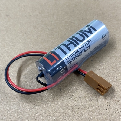 Picture of ER17500V Toshiba ER 17500V  17500  3.6V  PLC Lithium Battery Pack with Brown Plug for  ER17500/3.6V 2700mAh Battery - 1 Piece ( Silver )