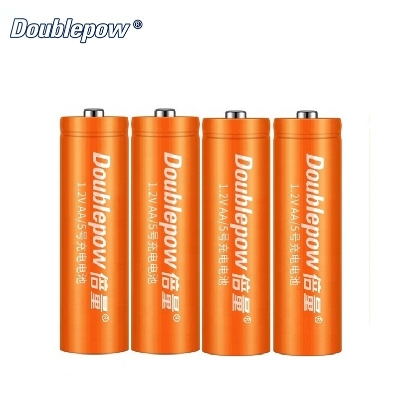Picture of Doublepow AA Size 1.2V  1300mAh Ni-MH Rechargeable Multi-color Batteries for Solar Lights, Garden Lights, Remotes, Power Tools, Toys, Flashlights - 4 Pieces pack ( Orange )