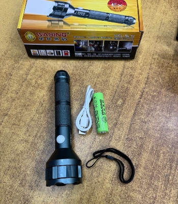 Picture of WASING WFL-BL10 Explosion-proof Certified Rechargeable Multi-function Flashlight with Built-in Type-C Charging Port 3.5W Strong Beam 450 Lumens Super Bright Long-range 7" Long Mini Torch Light For Industrial & Personal Safety Use - 1 Piece ( Grey )