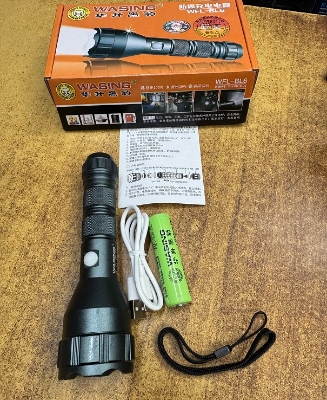 Picture of WASING WFL-BL6 Explosion-proof Certified Rechargeable Multi-function 6" Long Mini Torch Light With 3W Strong Beam 400 Lumen Super Bright Long-range Flashlight for Fire Safety Industries, Steel Re-rolling Mills, Warehouses & Personal Use - 1 Piece ( Grey )