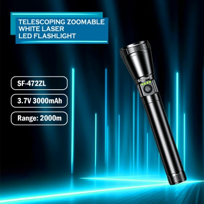 Picture of Sunford SF-472ZL Telescoping Zoomable 20W High Powered White LASER LED Flashlight - 1 Piece ( Black )