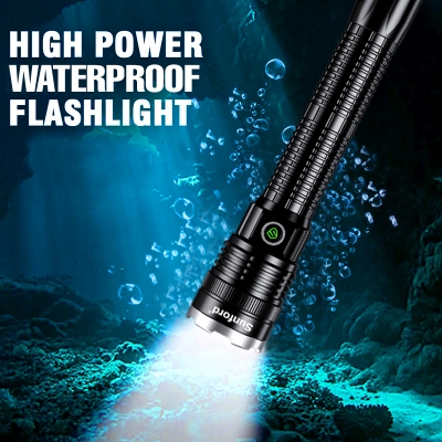 Picture of Sunford SF-475ZL Telescopic Zoomable 30W White LASER LED Flashlight / Torch with Digital LED Display & Power Bank Facility - 1 Piece ( Black )