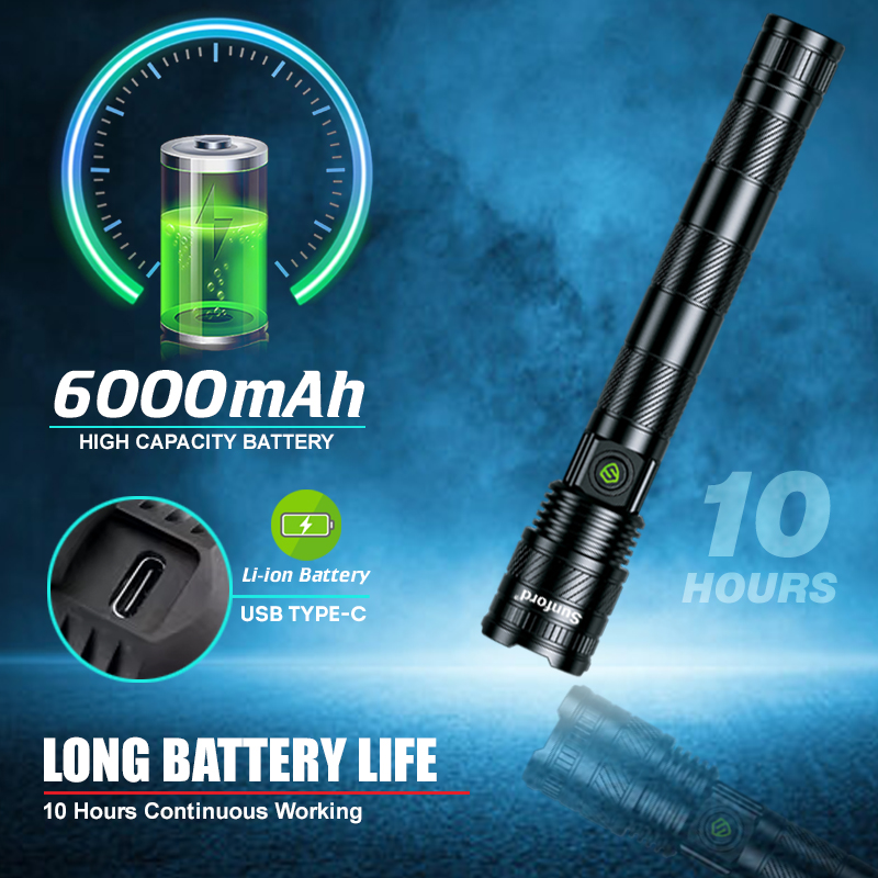 Picture of Sunford  SF-471ZL Telescoping Zoomable 20W High Powered White LASER LED Flashlight - 1 Piece ( Black )