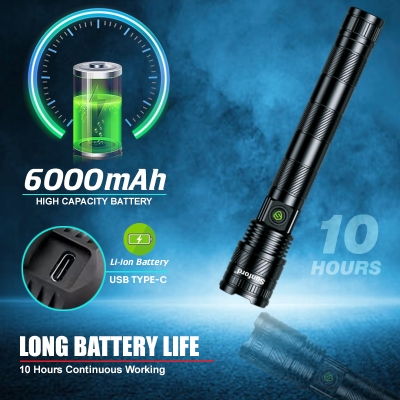 Picture of Sunford  SF-471ZL Telescoping Zoomable 20W High Powered White LASER LED Flashlight - 1 Piece ( Black )