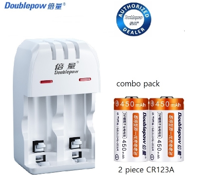 Picture of Doublepow K06 intelligent Quick Charger with 2pieces 3V CR123A Rechargeable Lithium Battery Combo Pack