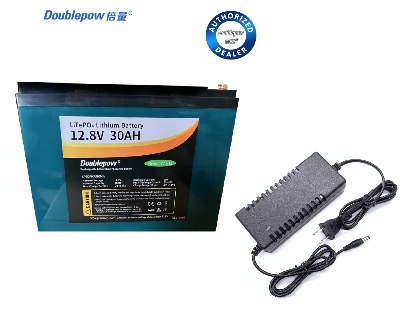 Picture of Doublepow 12V 30Ah Lithium Iron Phosphate LiFePO4 Battery 30Ah LFP with 14.6V 5A Output 4S Lithium Battery Charger Combo For Golf Carts, UPS, Forklift, Energy Storage, Power Tools, 12.8V LFP - 1 Piece ( Green )