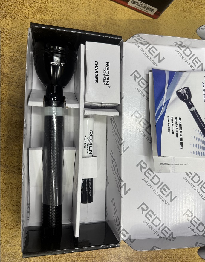 Picture of Redien RFL-8413-3SC Rechargeable Flashlight / LED Torch Light For Outdoor Use - 1 Piece ( Black )