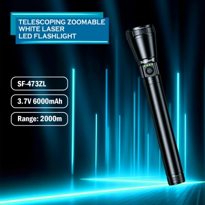 Picture of Sunford SF-473ZL Telescopic Zoomable 20W High Powered White Laser LED Zoom Torch / Flashlight - 1 Piece ( Black )