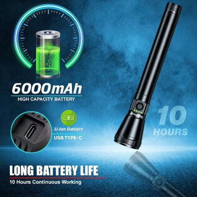 Picture of Sunford SF-473ZL Telescopic Zoomable 20W High Powered White Laser LED Zoom Torch / Flashlight - 1 Piece ( Black )