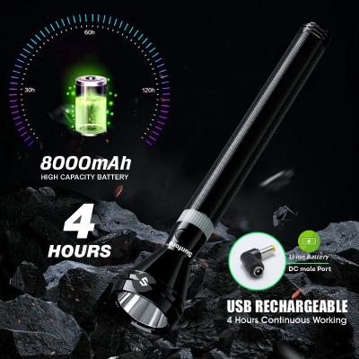 Picture of Sunford Rechargeable LED Flashlight Model SF-4418SL-4C - 1 Piece ( Black )