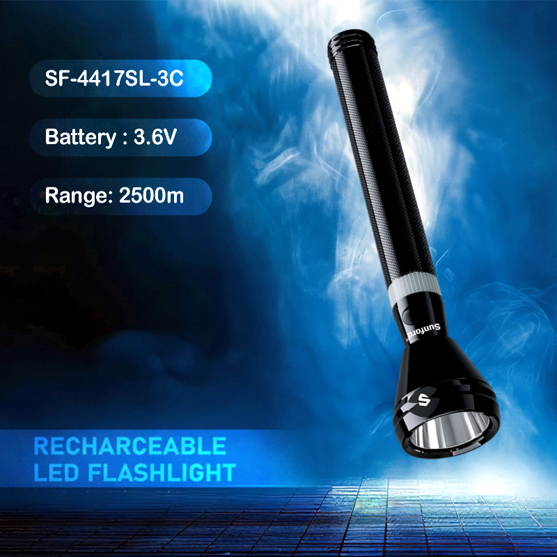 Picture of Sunford Rechargeable LED Flashlight Model SF-4417SL-3C - 1 Piece ( Black )