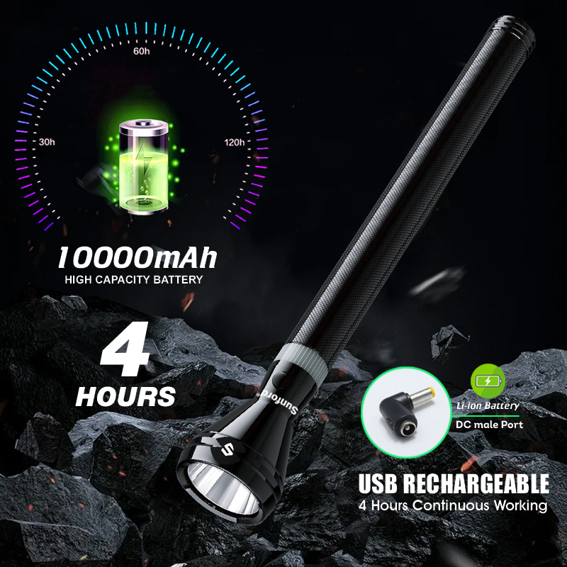 Picture of Sunford Rechargeable LED Flashlight Model SF-4419SL-5C - 1 Piece ( Black )