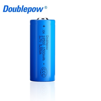 Picture of Doublepow ICR 18500 3.7V 1500mAh Li-ion Rechargeable Battery (Point Top) - 1 Pieces (Charger not included) ( Blue )