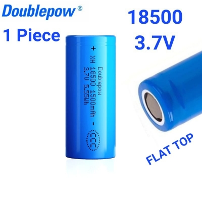 Picture of Doublepow ICR 18500 3.7V 1500mAh Li-ion Rechargeable Battery (Flat Top) - 1 Pieces (Charger not included) ( Blue )