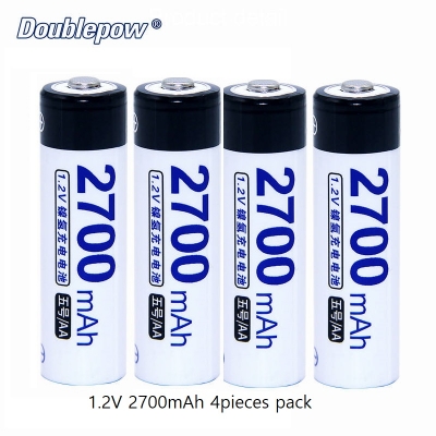Picture of Doublepow AA Size 1.2V 2700mAh Ni-MH High Performance Rechargeable Battery for Toys, Household DC Electronics Devices - 4 Pieces (Charger not Included) ( Multicolor )