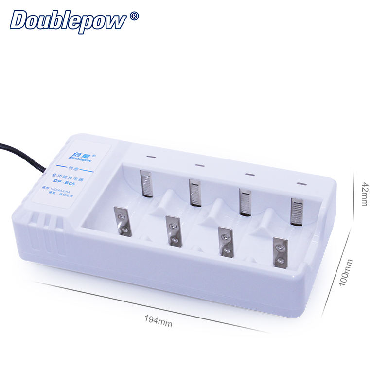 Picture of Doublepow B05 4-Slot Standard Charger for 1.2V  AAA/AA/C/D Multi Size Ni-MH/Ni-Cd Rechargeable Battery - 1 Piece ( White )
