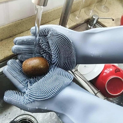 Picture of High Quality Silicone Dish Washing Kitchen Hand Gloves