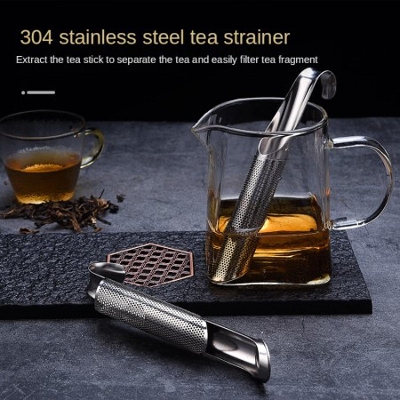 Picture of Kitchen Accessories new Tea Strainer Amazing Stainless Steel Infuser Pipe Design Touch Feel Holder Tool Tea Spoon Infuser Filter