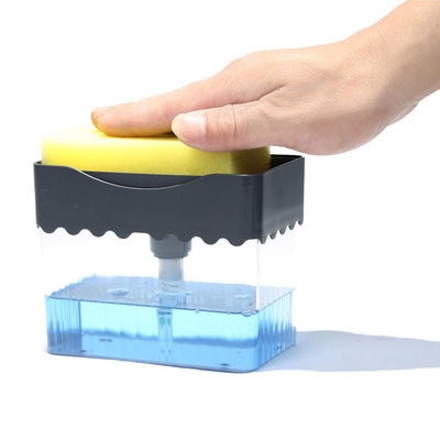 Picture of 2-in-1 Soap Dispenser Pump And Sponge Caddy For Soap Dish And Clean Sponge Bathroom Dispenser Appliance For Kitchen Bathroom