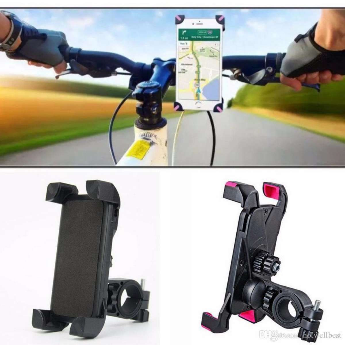 Picture of New Smart Anti-Slip Universal 360 Rotating Bicycle Bike Phone Holder Handlebar Clip Stand Mount Bracket For Smart Phone - cycle