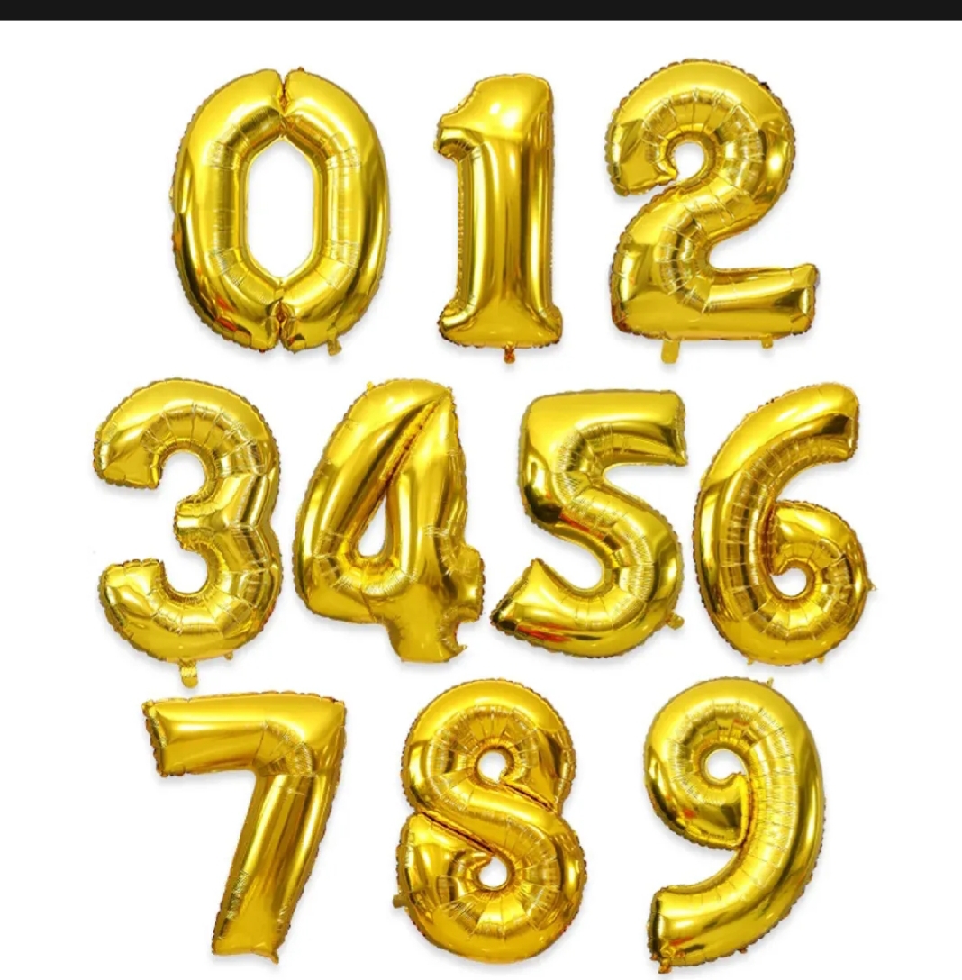 Picture of Number Foil Balloon Happy Birthday / Party /Wedding Decoration - Gold
