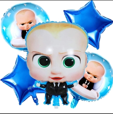 Picture of 5PCS Boss Baby Foil Balloons Children Theme Party Supplies Set Birthday Party Cartoon Decorations Kids