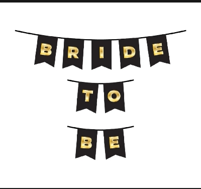 Picture of Bride To Be, Bridal Shower Card Banner For Engagement Party Bridal Shower Decorations - Black