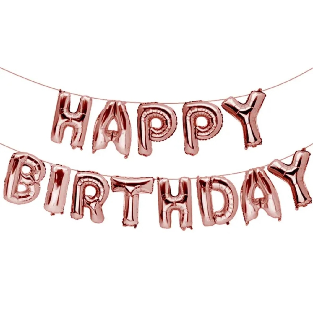 Picture of Rose Gold Happy Birthday Foil Balloon For Birthday Decoration