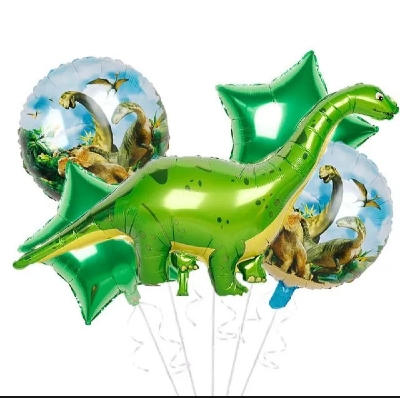 Picture of Green Theme Inflatable Foil Balloons Set for Birthday Party Decoration (Pack of 5)