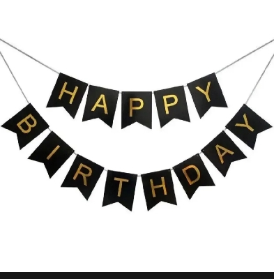 Picture of Happy Birthday Balloon Banner, Letters Banner Balloons for Party Supplies, Birthday Decorations - Black
