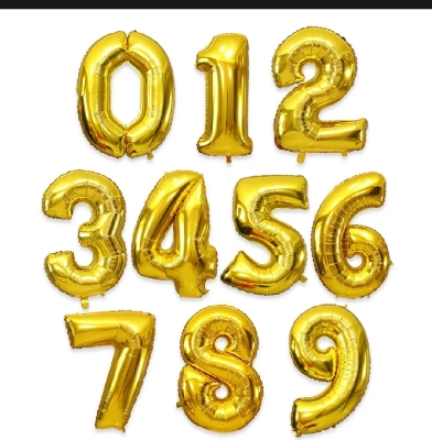 Picture of Number Foil Balloon Happy Birthday / Party /Wedding Decoration   (Gold)