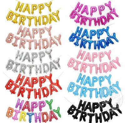 Picture of Happy Birthday Letter Foil Balloon Birthday Party Supplies, Happy Birthday Balloons for Party Decoration   (Gold)