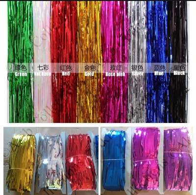 Picture of Foil Metallic Curtain Backdrop For Happy Birthday Party Decoration / Bridal Shower / Wedding / New Year / Background Decorations