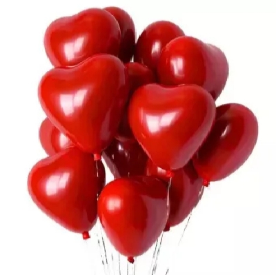 Picture of Heart Shaped Love Balloon - Pack of 20 Pieces   (Red)
