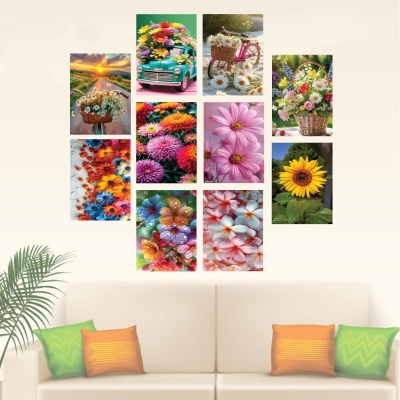 Picture of 10 pieces flower wallboardMaterial : 3 mm pvc