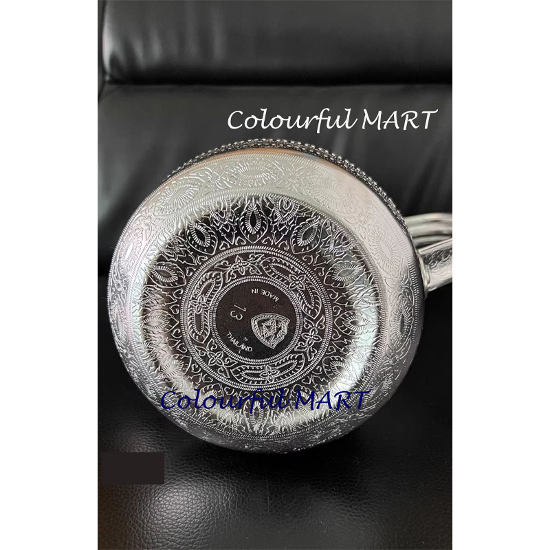 Picture of Thai drinking water vintage style jug silver color 2000ml(2000ml silver jug,2.000)