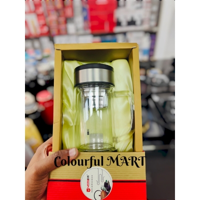 Picture of Double wall Glass Water/tea/coffee mug 360ml with premium packaging gift-box hot and cold(360ml mug with box)